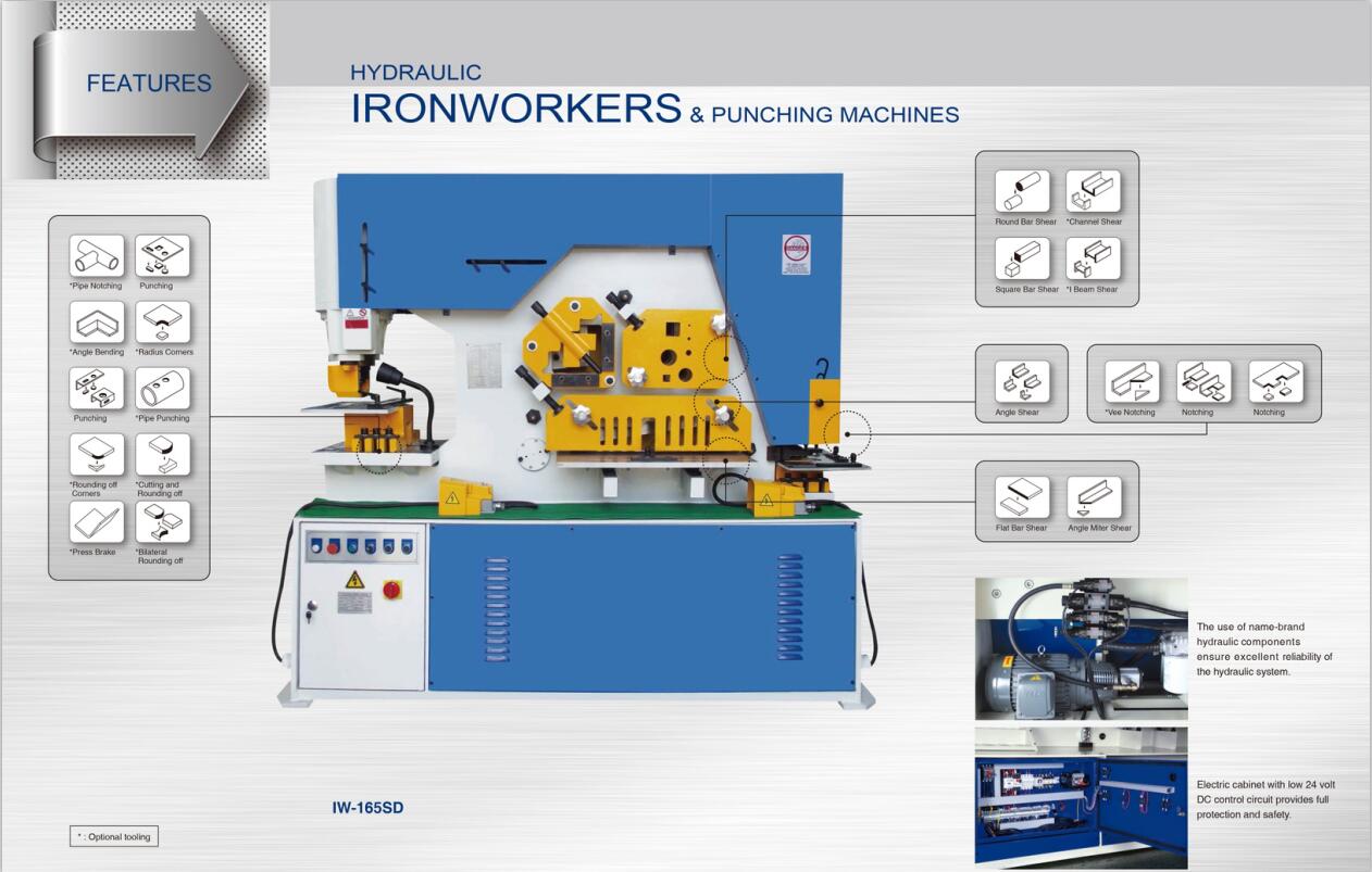 Metal Hydraulic IronWorker Machine Punching And Shearing Machine মেটাল হাইড্রোলিক আয়রন ওয়ার্কার মেশিন পাঞ্চিং এবং শিয়ারিং মেশিন